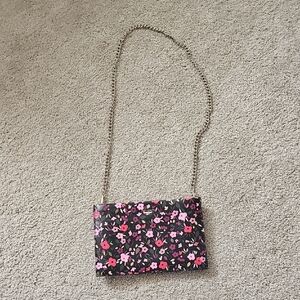Kate Spade Pink and Black Floral Crossbody Bag